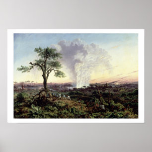 Victoria Falls på soluppgången, med "röka" elle Poster