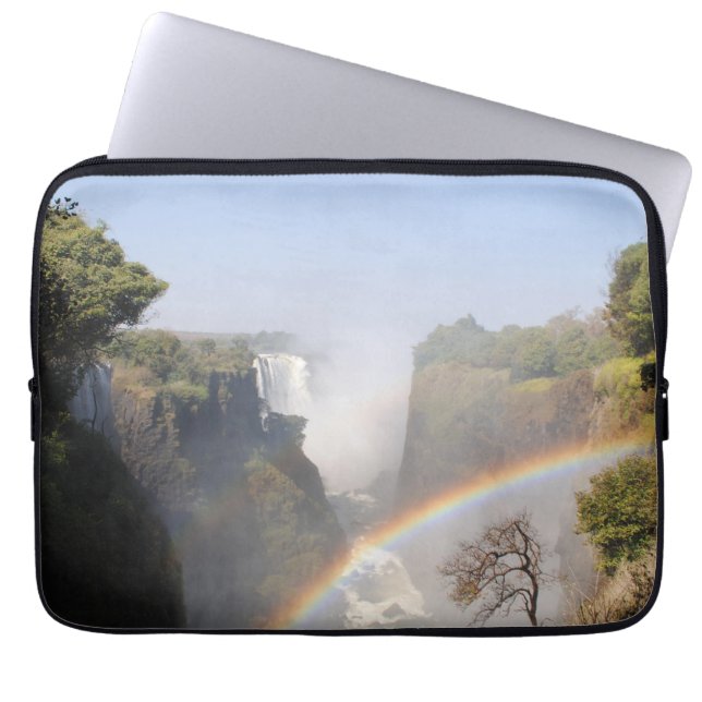 Victoria Falls Rainbow Waterfall Photo Laptop Fodral (Framsidan)