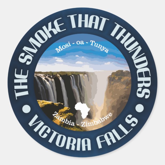 Victoria Falls (rd) Runt Klistermärke (Framsida)