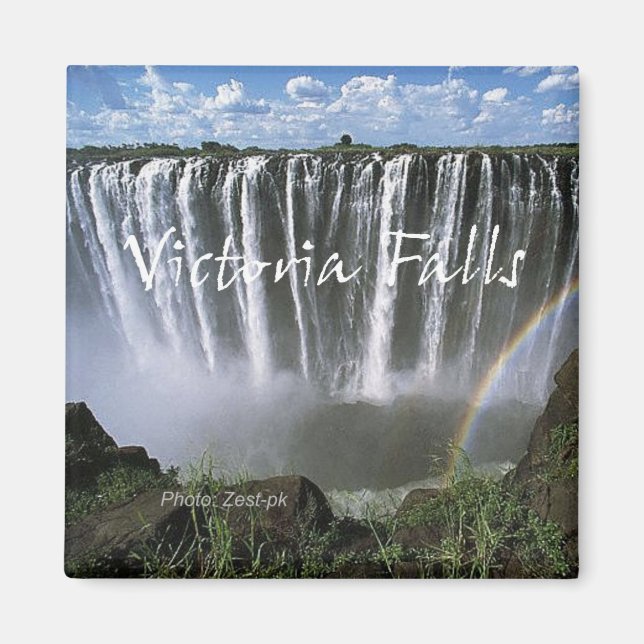 Victoria Falls Travel Souvenir Photo Fridge Magnet (Framsidan)