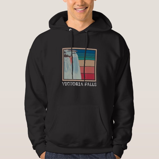 Victoria Falls Zambia Waterfall Souvenir Africa Zi Hoodie (Framsida)
