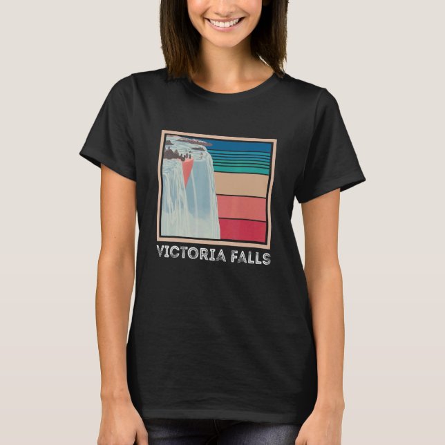 Victoria Falls Zambia Waterfall Souvenir Africa Zi T Shirt (Framsida)