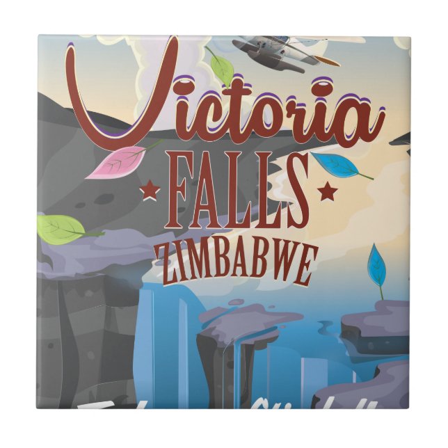 Victoria Falls Zimbabwe serieposter Kakelplatta (Framsidan)