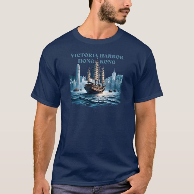 Victoria Harbour Hong Kong China T Shirt (Framsida)