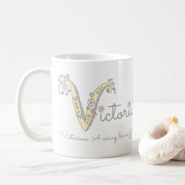 Victoria känd menande dekorativ V monogrammugg Kaffemugg