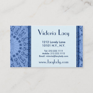 Victoria Lacy elegantt blåttsnöre - visitkort