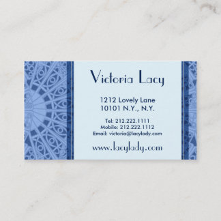 Victoria Lacy elegantt blåttsnöre - visitkort