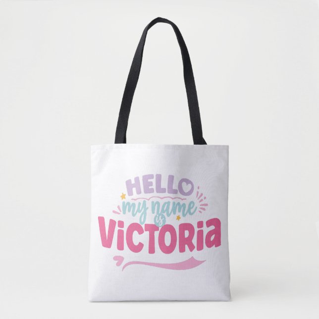 Victoria - mitt namn är Victoria  Tygkasse (Framsida)