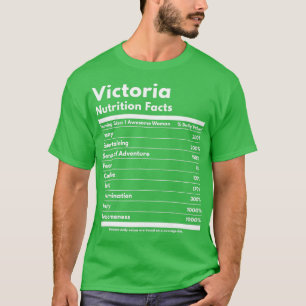 Victoria Nutrition Facts Funny Personlig Namn V T Shirt