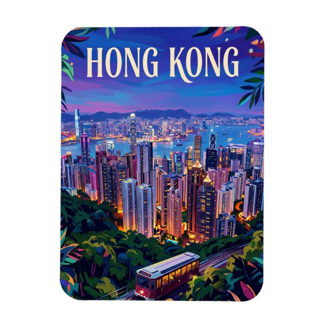 Victoria Peak Hong Kong Magnet (Vertikal)