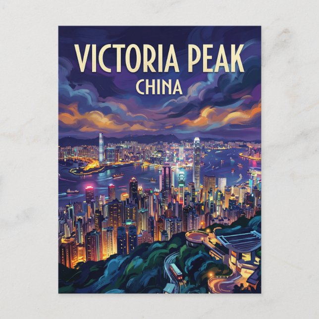 Victoria Peak Kina Vykort (Framsida)