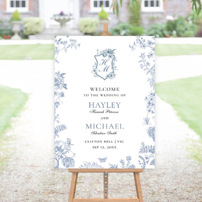 VICTORIA ReEmergency Blue Fransk Garden Välkommen  Poster (Skapare uppladdad)