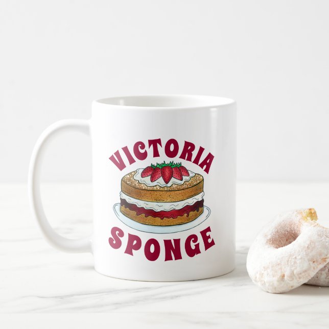 Victoria Sandwich Sponge Cake UK British Pastry Kaffemugg (Med munk)