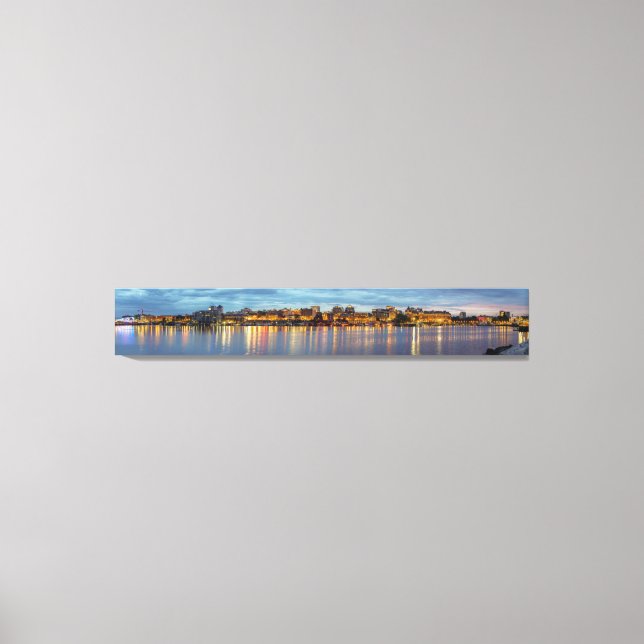Victoria Skyline på Night Panorama Canvastryck (Framsida)