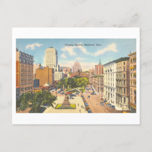 Victoria Square i Montreal, Quebec, Vintage Vykort