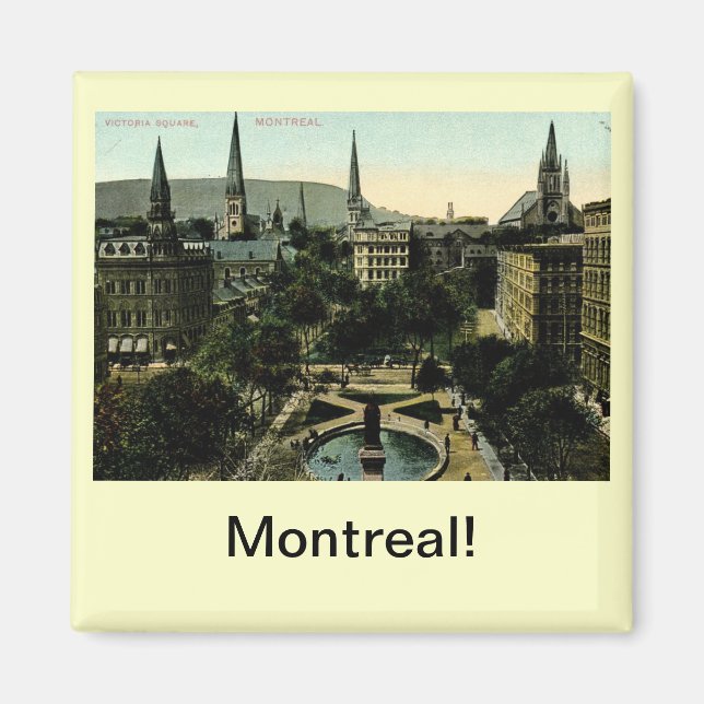 Victoria Square, Montreal Vintage Magnet (Framsidan)