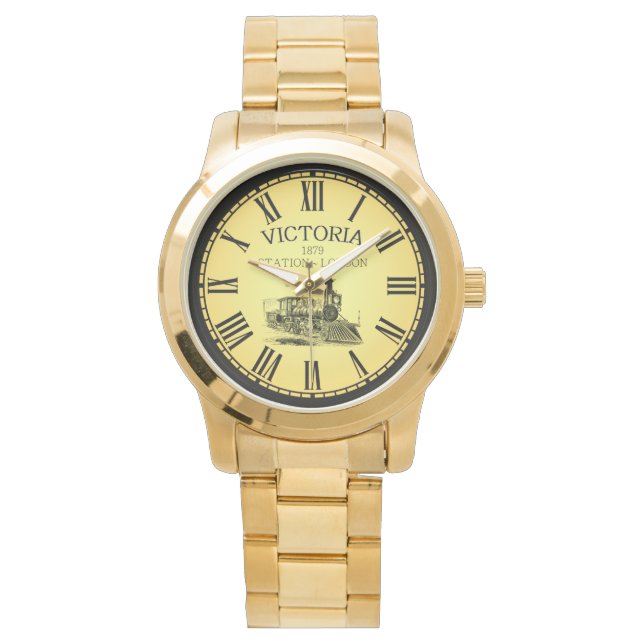 Victoria Station ~ London England ~ 1879 ~ Armbandsur (Framsida)