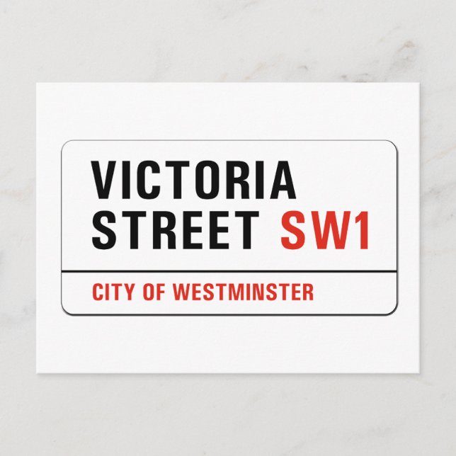 Victoria Street, London Street Sign Vykort (Framsida)