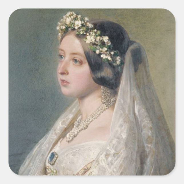 Victoria the Bride Fyrkantigt Klistermärke (Framsida)