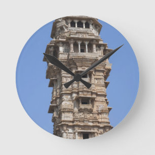 Victoria Torn i Chittorgarh Fort, Indien Rund Klocka