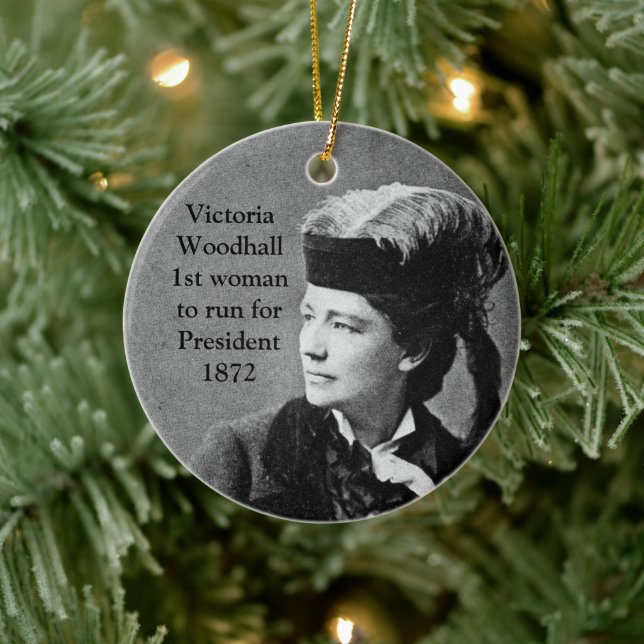 Victoria Woodhull 1st Woman President Candidate Julgransprydnad Keramik (Träd)