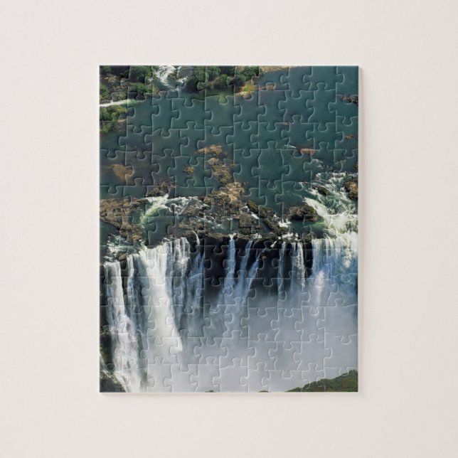 Victoriafallen, gränsen mellan Zambia och Zimbabwe Pussel (Vertikal)