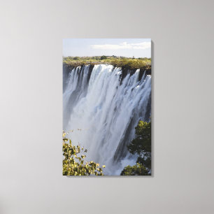 Victoriafallen, Zambesifloden, Zambia. Canvastryck
