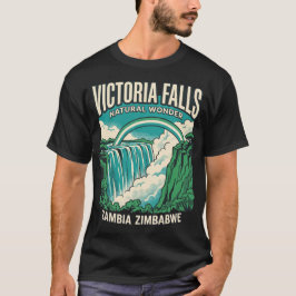 Victoriafallen Zambia Zimbabwe Vintage Resa Plakat T Shirt