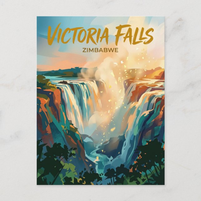 Victoriafallen Zimbabwe Vykort (Framsida)