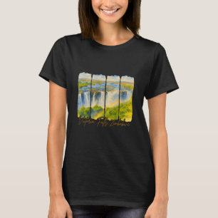 Victoriafallen Zimbwe Resa Penseldrag Victoria T Shirt