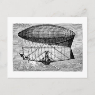 Victorian Airship Dirisible Blimp Vykort