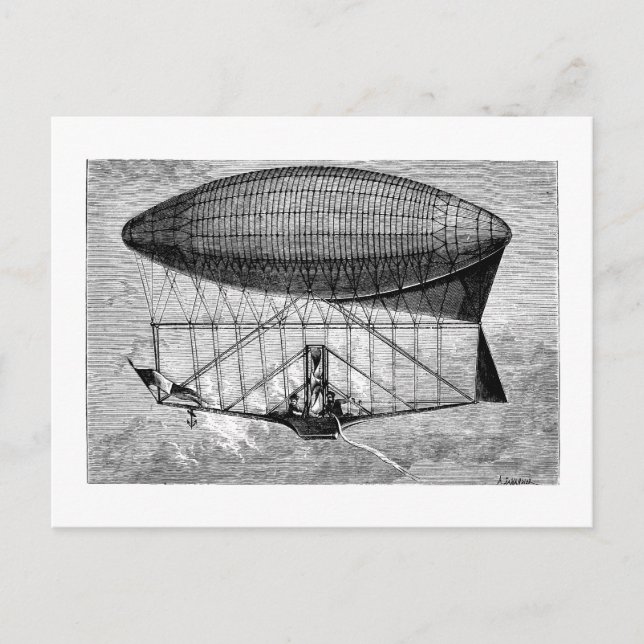 Victorian Airship Dirisible Blimp Vykort (Framsida)