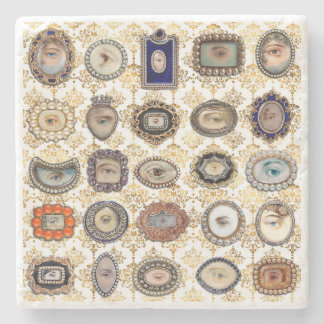 Victorian Älskare Öga i vite- och guld-damm Stenunderlägg