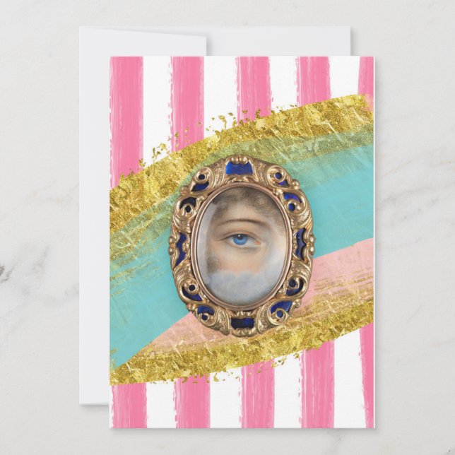 Victorian Älskare Öga, originalkonstverk, inbjudan (Framsida)