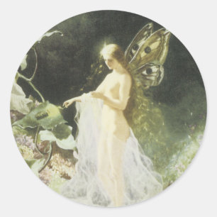 Victorian Älva Sticker Runt Klistermärke