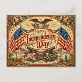 Victorian Americana Independence Day Helg Vykort