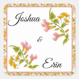 Victorian äng - Bröllop present tag Fyrkantigt Klistermärke