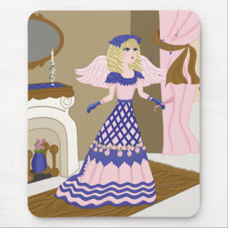 Victorian Angel Blue och Rosa Singing by Fireplace Musmatta
