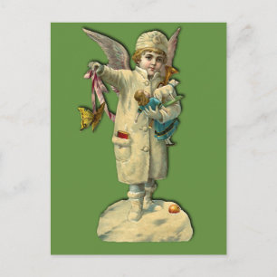 Victorian Angel Child Helgdagskorts and Stickers Helg Vykort