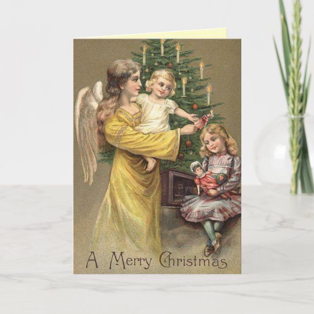 Victorian Angel Helgdag Card Helgkort (Framsida)