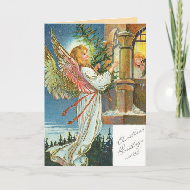 Victorian Angel-julkort Helgkort (Framsida)