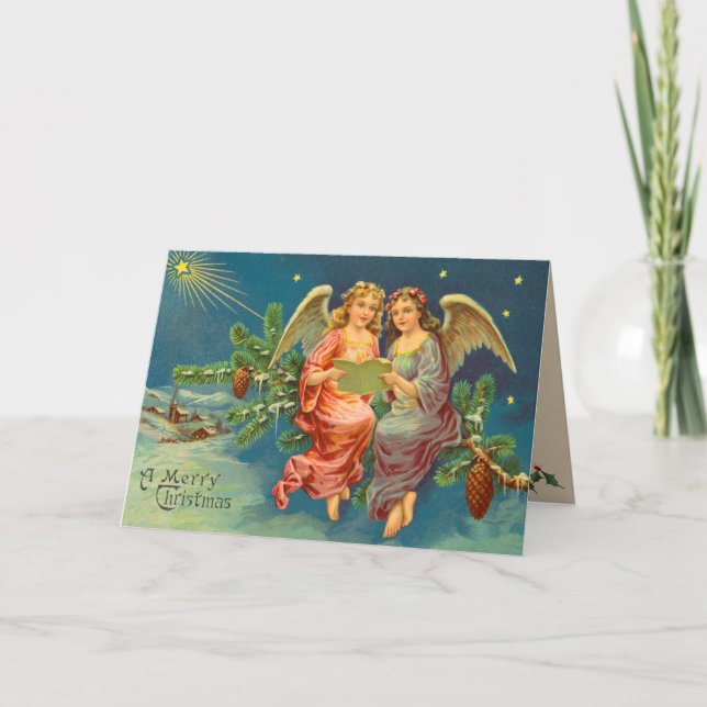 Victorian Angel-julkort Helgkort (Framsida)