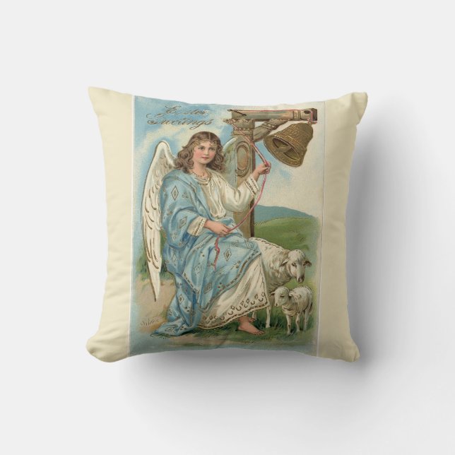 Victorian Angel och Lambs Påsk Reversible Kudde (Framsida)