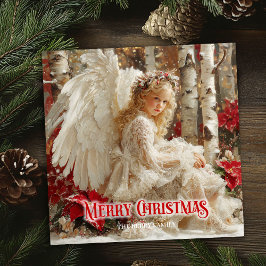 Victorian angel printable Christmas warm greeting Julkort