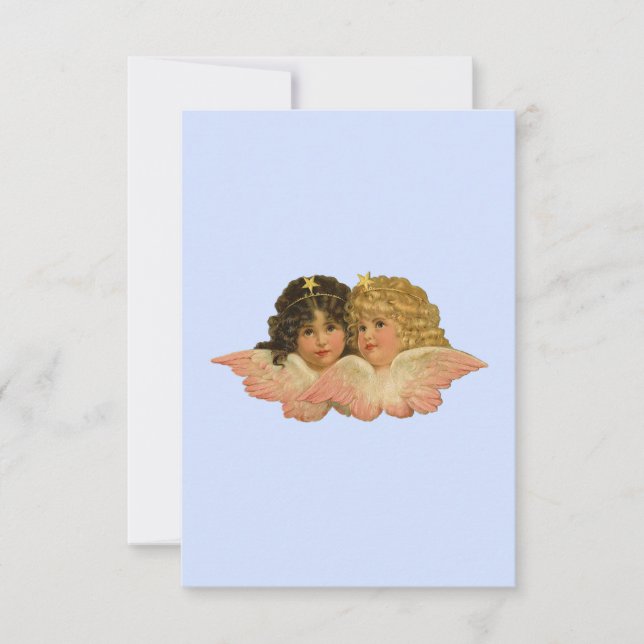 Victorian Änglar Baby blue Tack Kort (Framsida)
