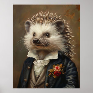 Victorian Animal Porträtt, Royalet Hedgehog, Drese Poster