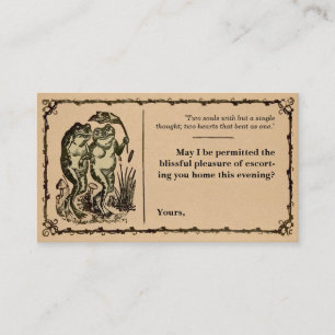 Victorian Anpassade Frog Acquaintance Card Visitkort