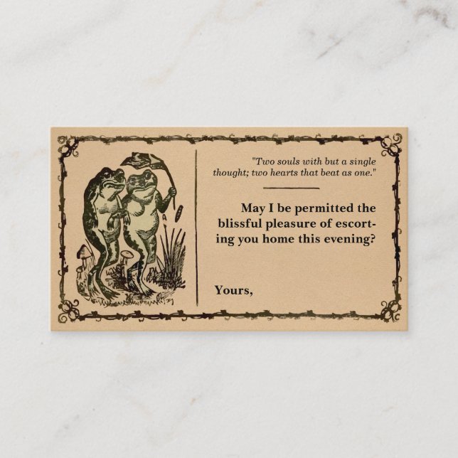 Victorian Anpassade Frog Acquaintance Card Visitkort (Framsida)
