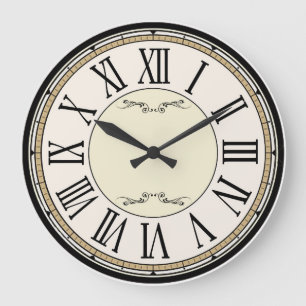 Victorian Antique Roman Numbers Clock Stor Klocka