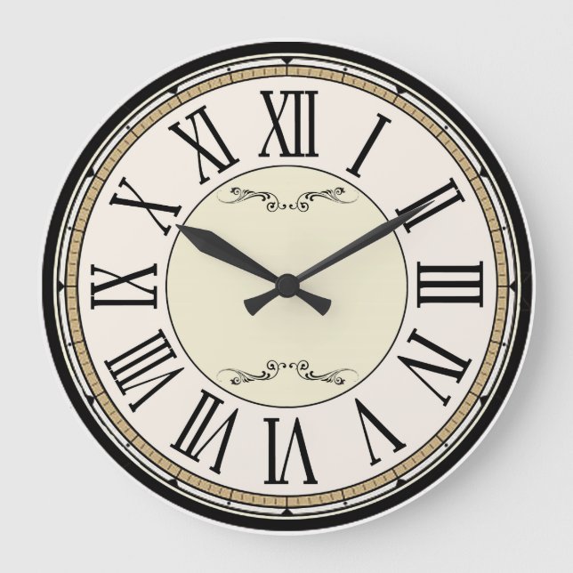 Victorian Antique Roman Numbers Clock Stor Klocka (Framsida)